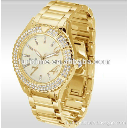 automatic watch with stone,stainless steel case back watch for men